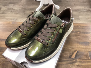 Ara 93H Forest Moon Green patten leather Sneaker