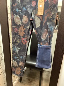 Onado H697-K Blue Reversible Jean w/ Floral Print