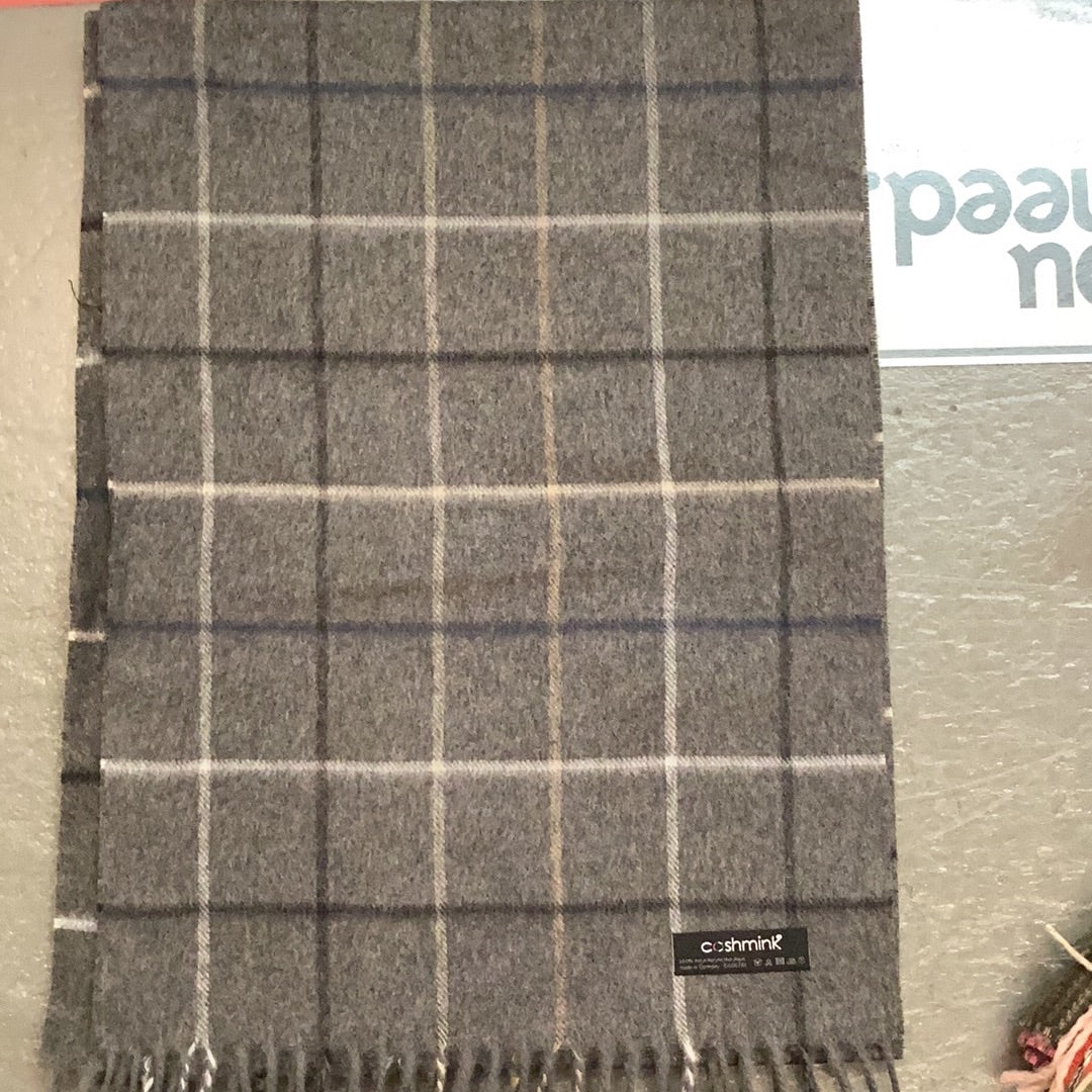 Fraas 701453 Charcoal Plaid Scarf