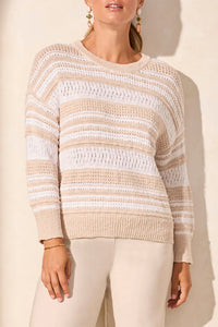 Tribal 21100 Knit 3/4 Slv Scoop Neck Sweater