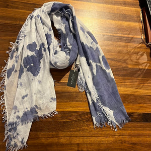 Fraas 623105 Blue Tie Dye Scarf