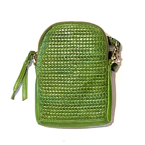 Milo 117 Leather Woven Crossbody Purse