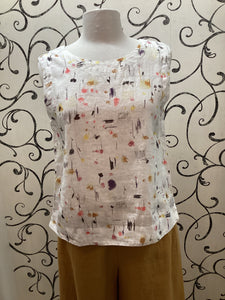 Cut Loose 4635331 Flower Print Easy Shell Tank