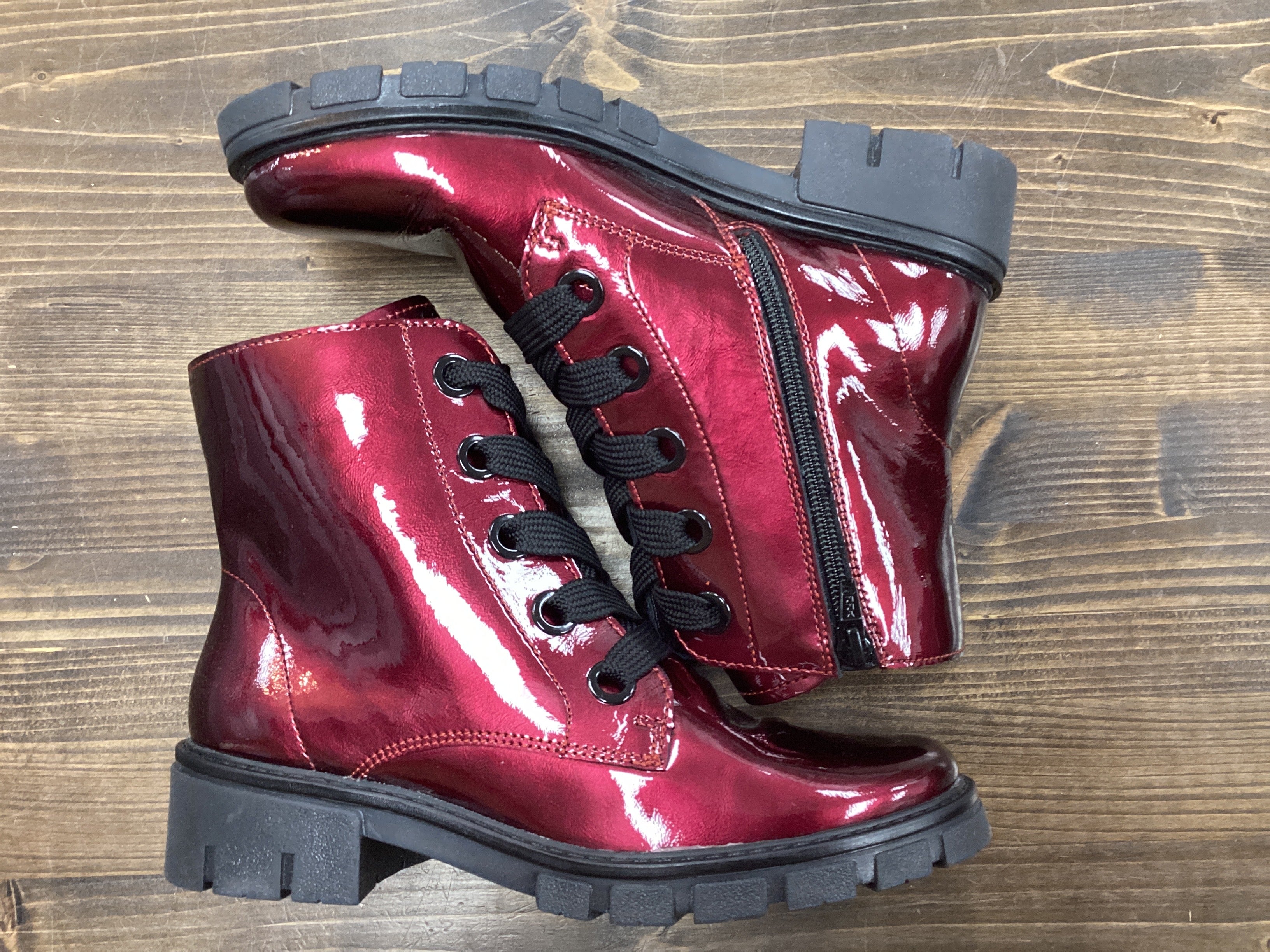 Ara 18G 12-23126 Patten Leather Chilli Metallic Boot