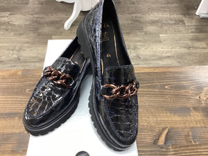 Ara 14F Midnight Patten leather Loafer