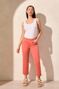 Tribal 16470 5 Pocket Pull On Kick Flare Crop Pants