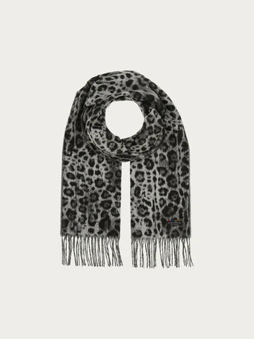 Fraas 625353 Grey Leopard Cashmink Scarf