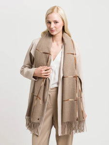 Fraas 623532 Needle Punch Grid Wrap Scarf