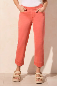 Tribal 16470 5 Pocket Pull On Kick Flare Crop Pants