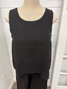 Pistache P-0058A Slvls Linen Top w/ Elastic Underarm