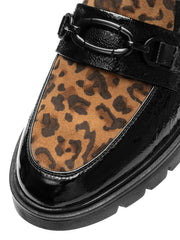 Ara 12-11219 Black Patent/Leopard Loafer