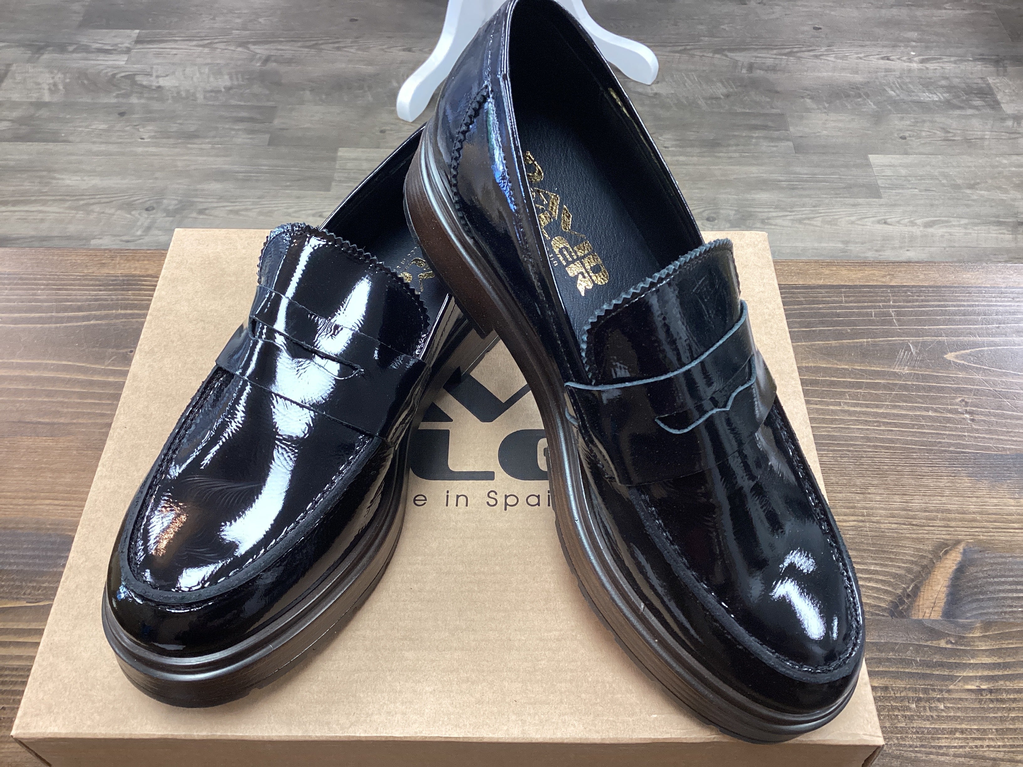 David Tyler E-145 Black Patten Loafer