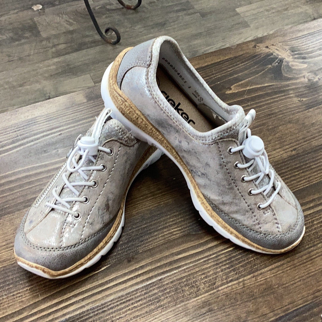 Rieker N42K6-40 grey metallic sneaker