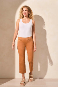 Tribal 16470 5 Pocket Pull On Kick Flare Crop Pants