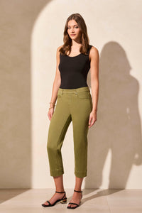 Tribal 16470 5 Pocket Pull On Kick Flare Crop Pants