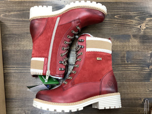 Remonte D0W77-35 Red combination lace up boot.