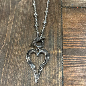 Venus 4889 Silver Heart Pendant Necklaces
