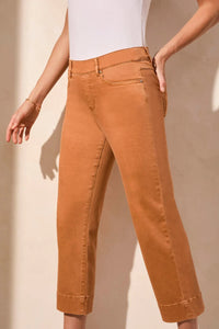 Tribal 16470 5 Pocket Pull On Kick Flare Crop Pants