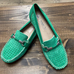 Rieker 40253-54 Apple Green Suede Loafer