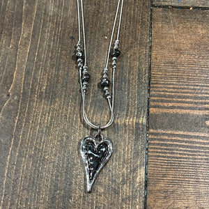 Venus 5197 Silver Heart Pendant Necklaces