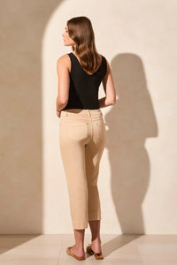 Tribal 16470 5 Pocket Pull On Kick Flare Crop Pants