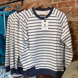 Wanakome 5536 Flippa Navy Stripe Crew Sweater