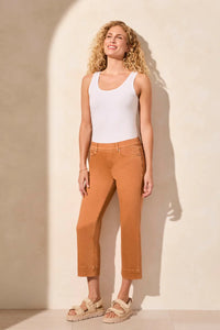 Tribal 16470 5 Pocket Pull On Kick Flare Crop Pants