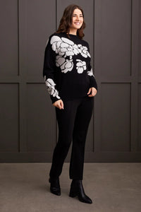 Tribal 15420 Black Funnel Neck Sweater