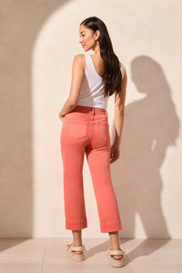 Tribal 16470 5 Pocket Pull On Kick Flare Crop Pants