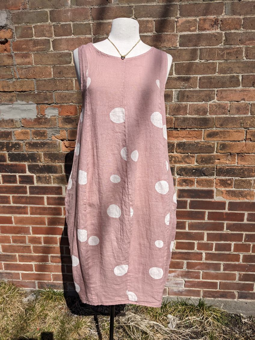 Me & Gee 19-7099 Sleeveless Dots Dress