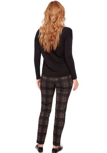 Up! 68238UP Ballina Plaid Ponte Full-Length Pant