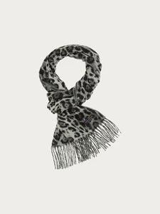 Fraas 625353 Grey Leopard Cashmink Scarf