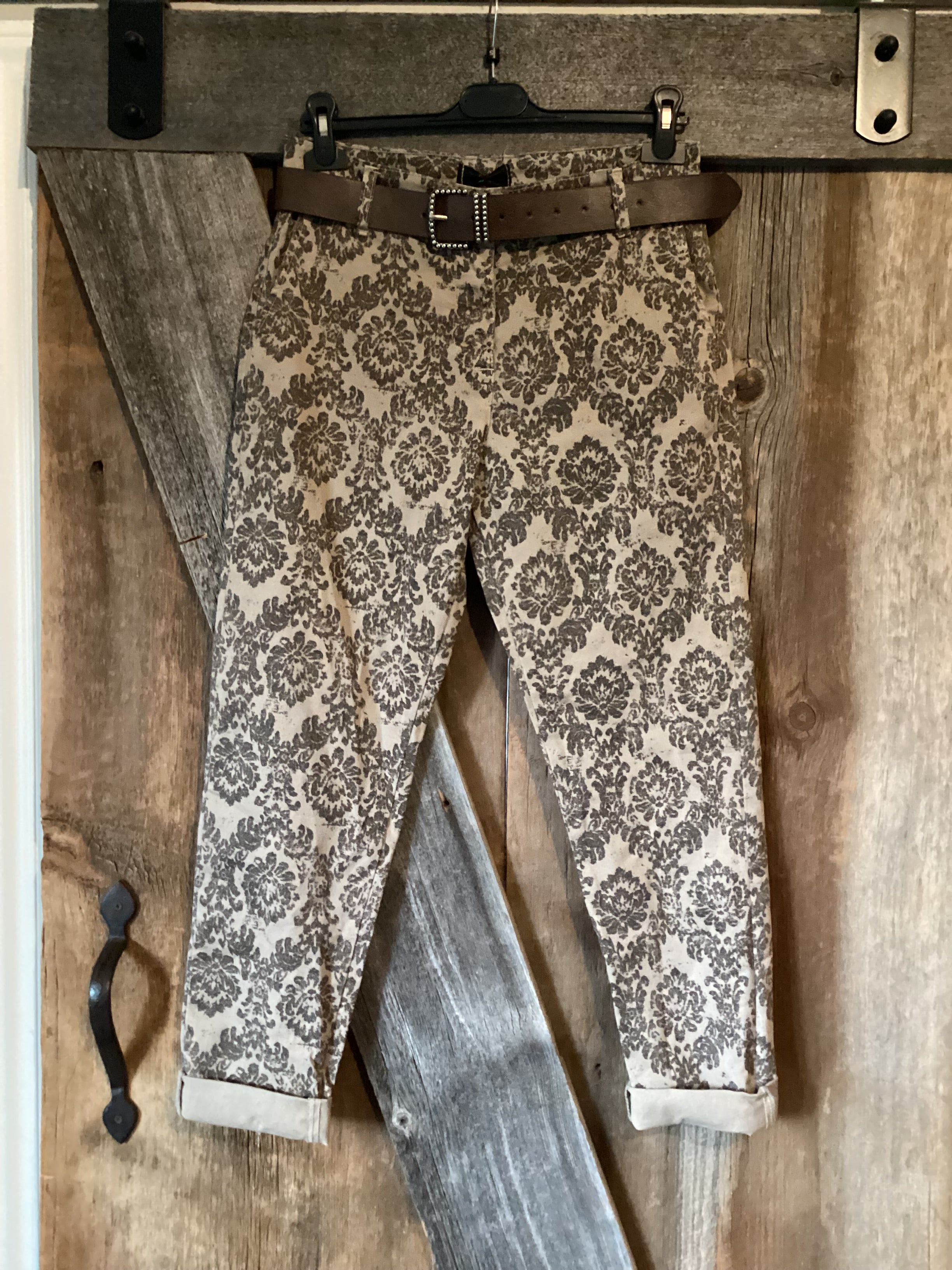 Elissia V819655 Beige Printed Pants