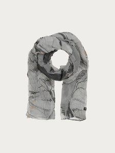 Fraas 640031 Grey Floral Scarf