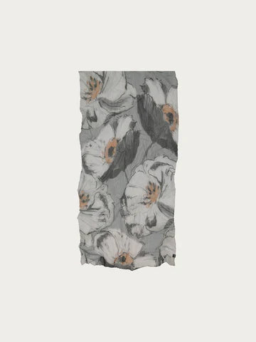 Fraas 640031 Grey Floral Scarf