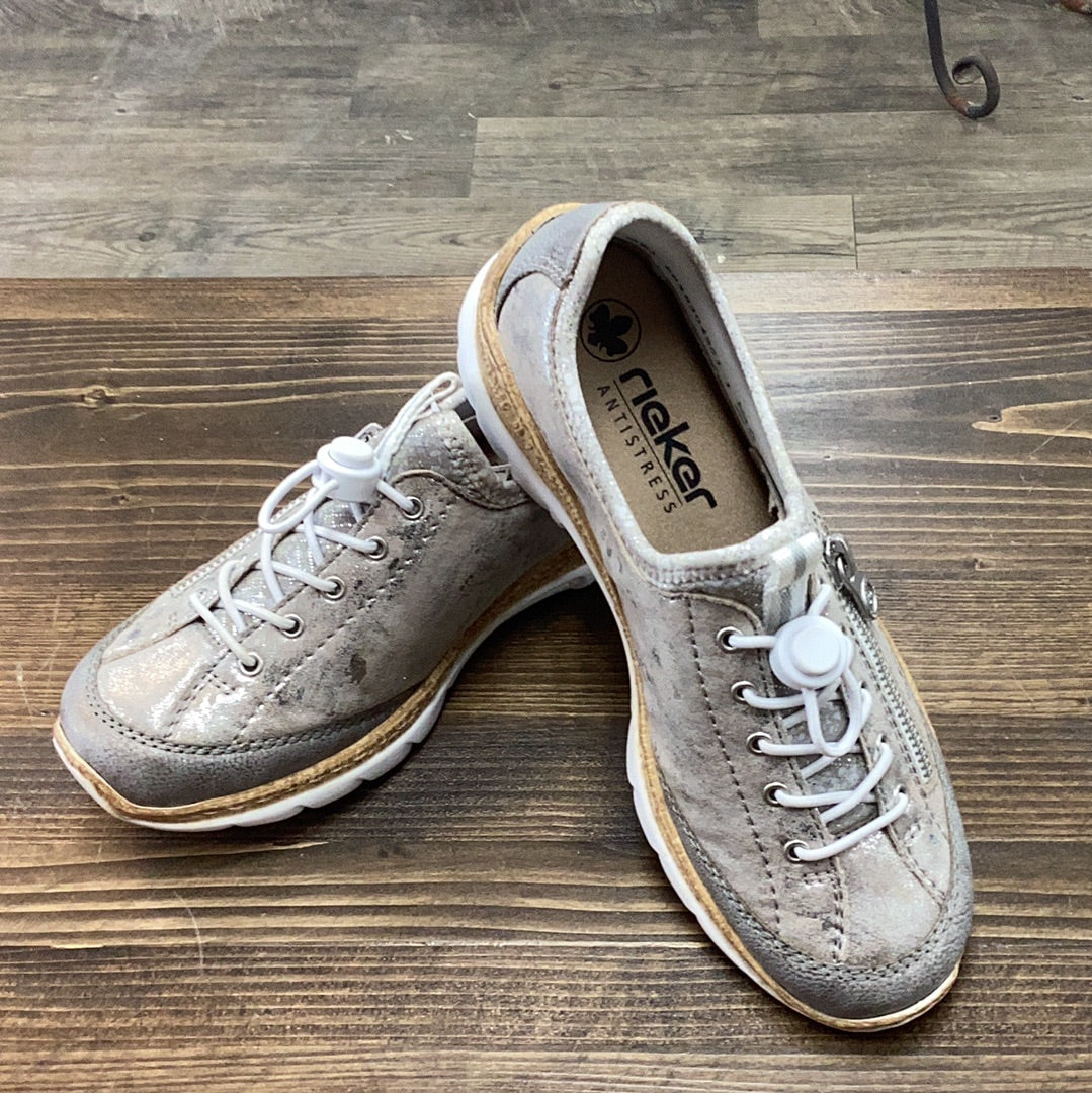 Rieker N42K6-40 grey metallic sneaker