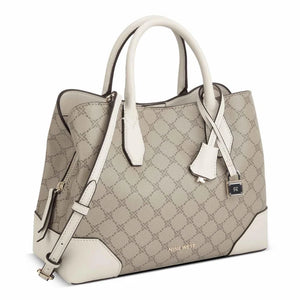 Nine West Brooklyn Beige/Logo Milk Satchel