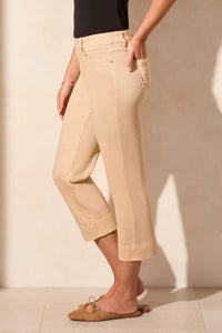 Tribal 16470 5 Pocket Pull On Kick Flare Crop Pants