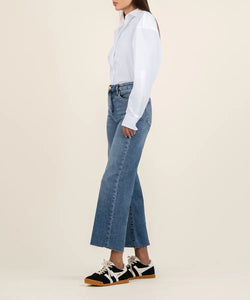 Kut KG1516MF9 Meg High Rise Wide Leg Raw Hem Jean