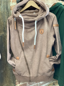 Wanakome 799 Athena Cocoa Side Zip Hoodie