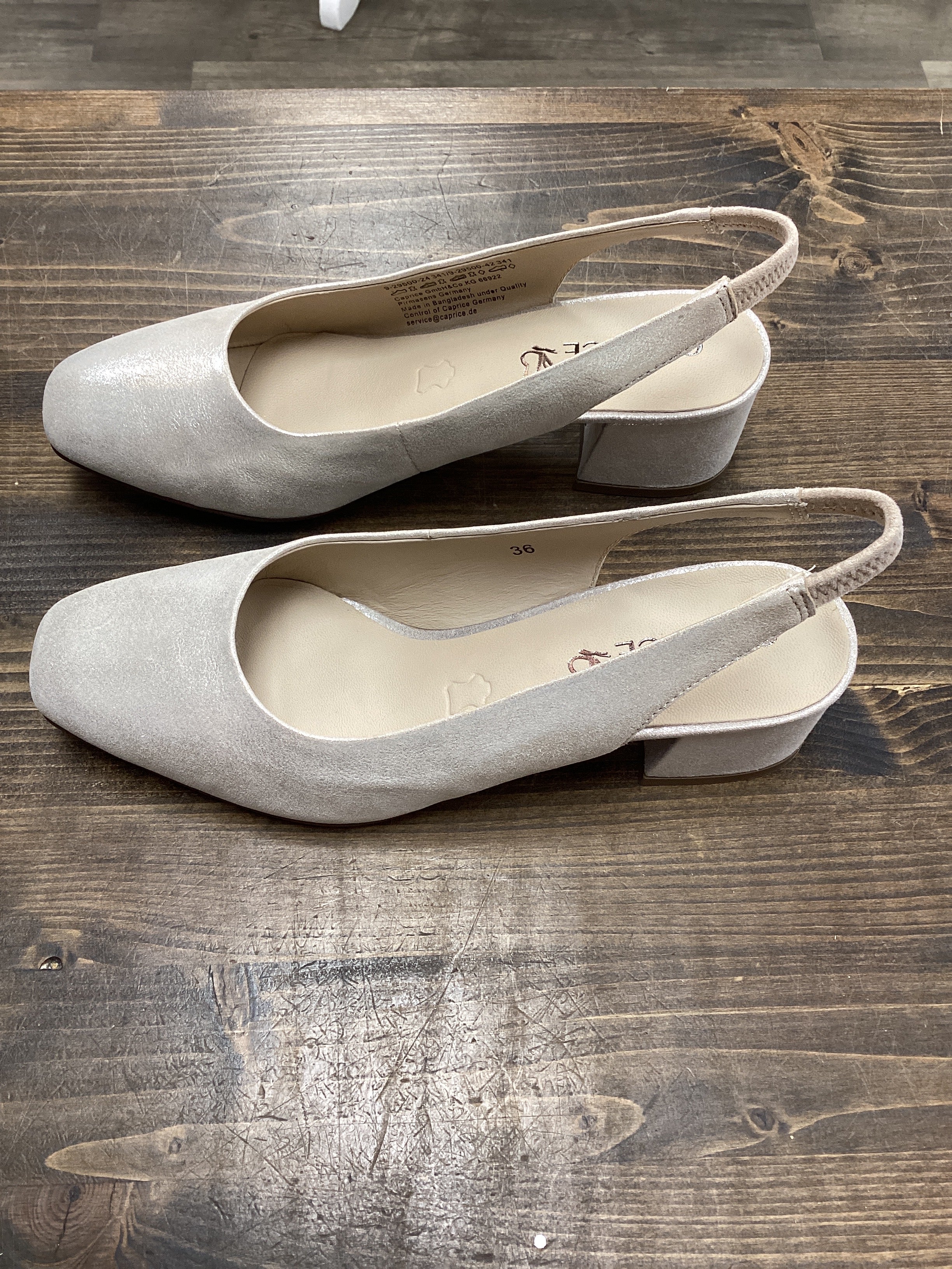 Caprice 9-29500-20 leather square toe open back heel