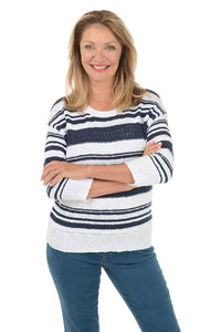 Tribal 21100 Knit 3/4 Slv Scoop Neck Sweater