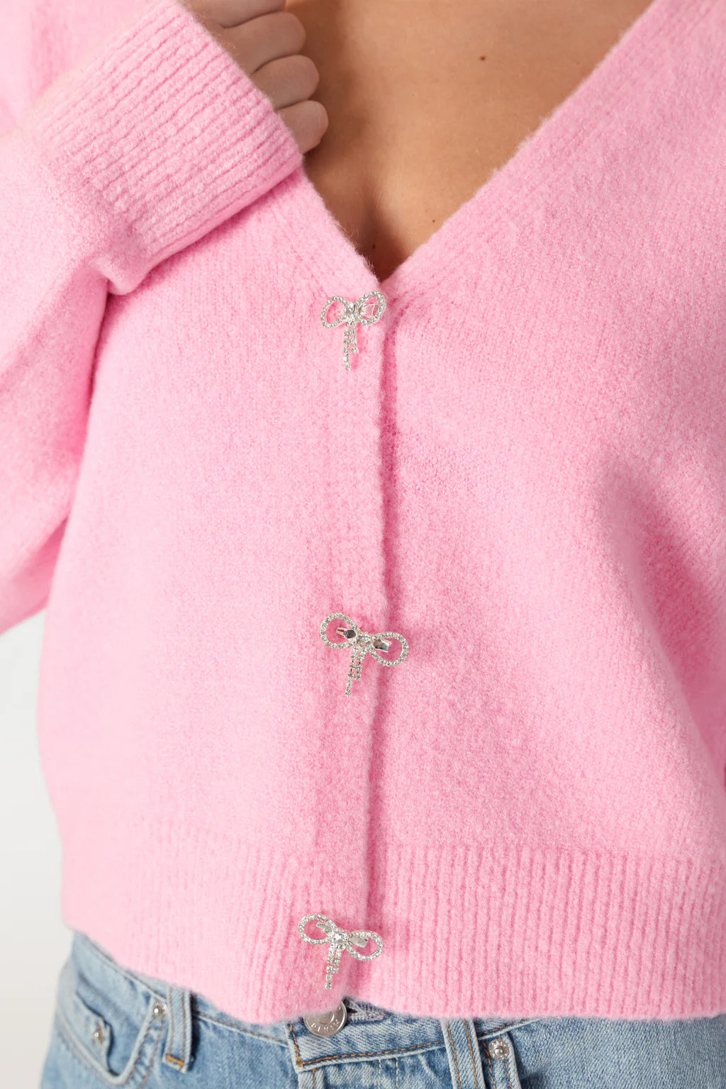 Lyla & Luxe Pink Kailiebow Sweater