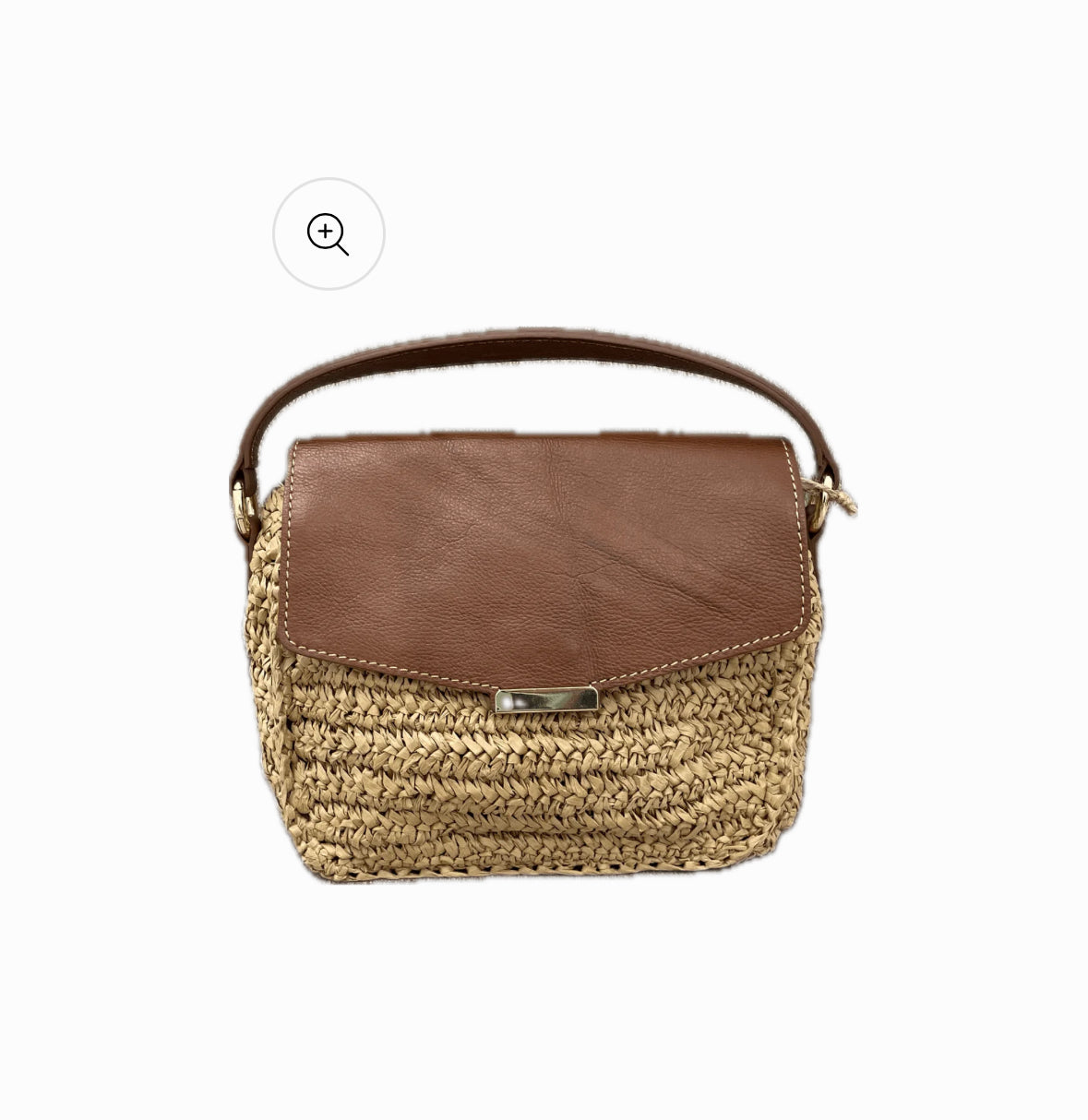 Milo R006 Nina Raffia/ Leather Small Handbag