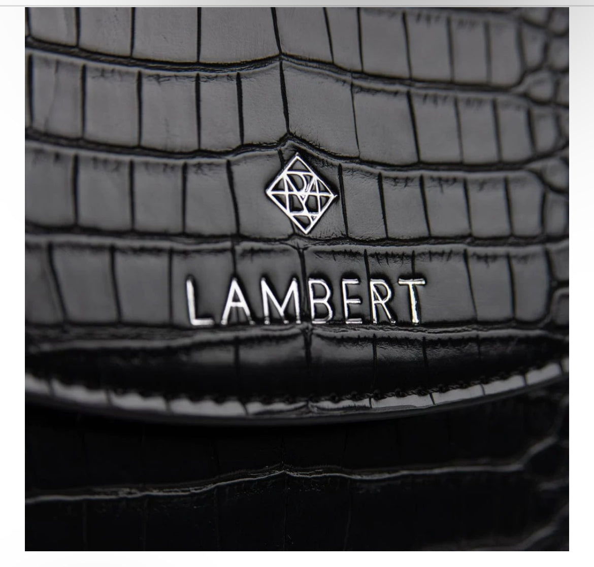 Lambert Bags Naomi Black Croco Vegan 2 in 1 Handbag