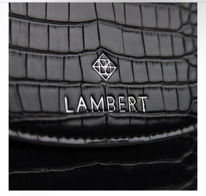 Lambert Bags Naomi Black Croco Vegan 2 in 1 Handbag