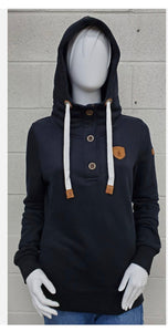 Wanakome Jas Button Front Pullover Hoodie