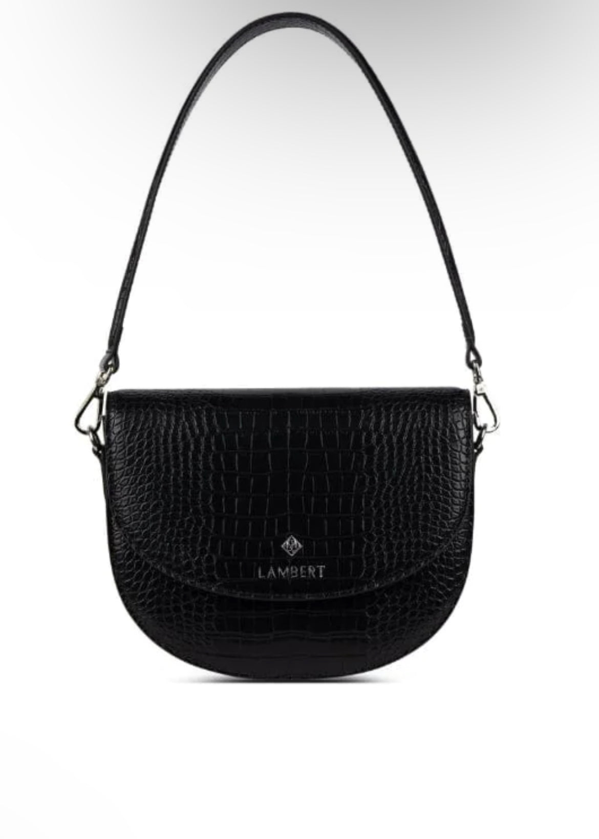 Lambert Bags Naomi Black Croco Vegan 2 in 1 Handbag