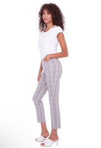 Up! 68024 Iceland Plaid Ankle Slim Pants