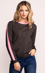 Pink Martini The Piper Sweater SW-2357 Black/Pink